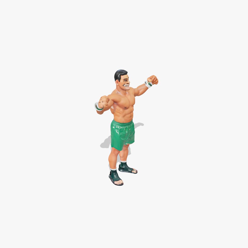 Athletic Boxer Character Model Rigged and Animated