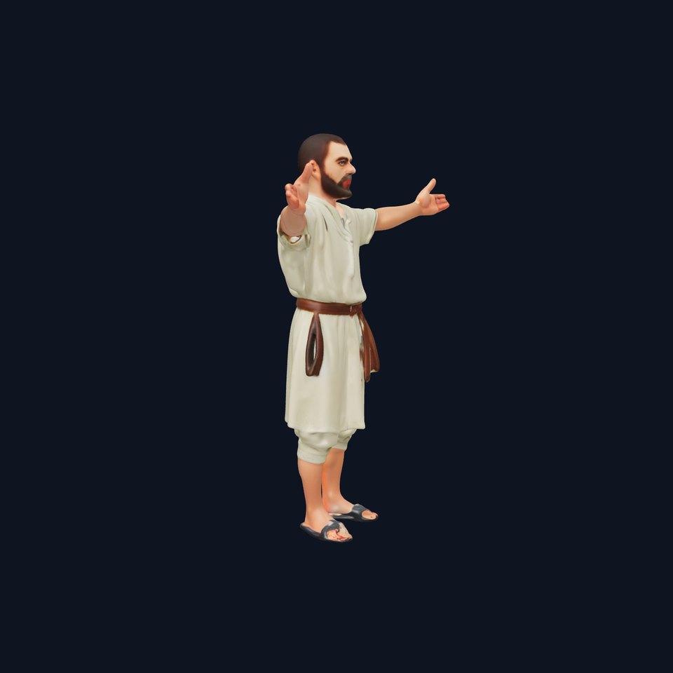 Ancient Traveler Character Rigged and Animated for Games and VR