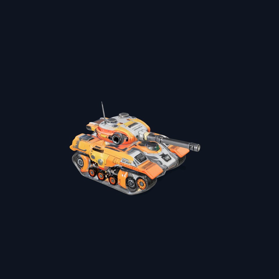 Futuristic Orange Battle Tank D Model Pack viewer poster