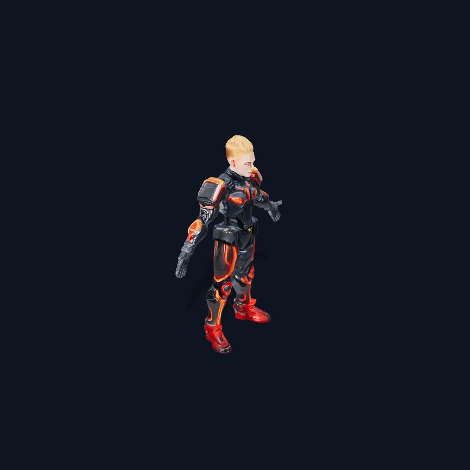 Futuristic Cyber Warrior Rigged and Animated