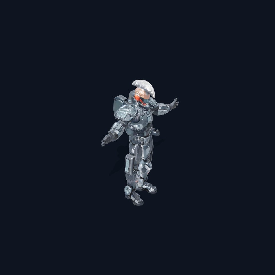 Futuristic Cyber Soldier Rigged and Animated D Character Model