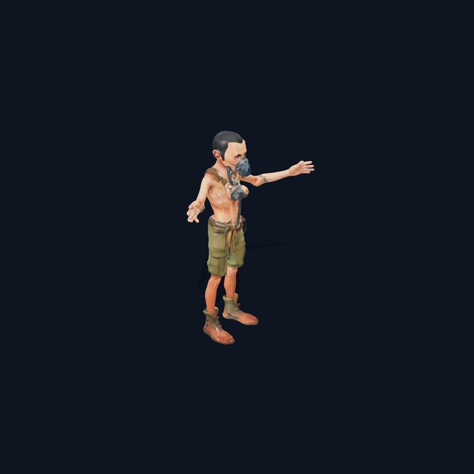 PostApocalyptic Survivor Character Rigged and Animated