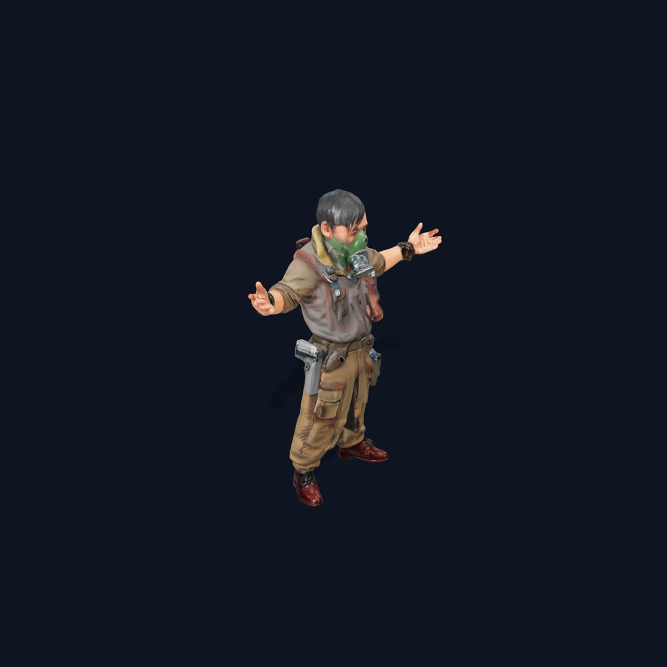 PostApocalyptic Survivor D Character Rigged and Animated viewer poster