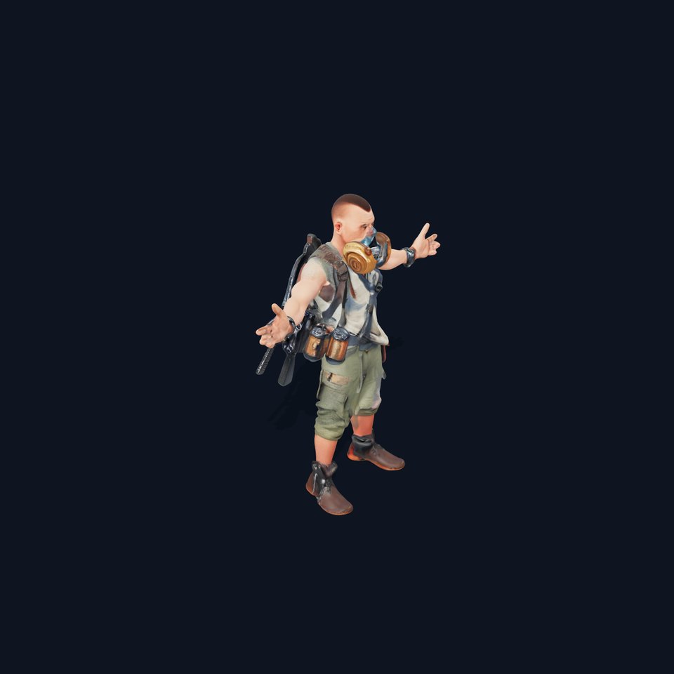 Apocalypse Survivor Rigged and Animated Character Model viewer poster