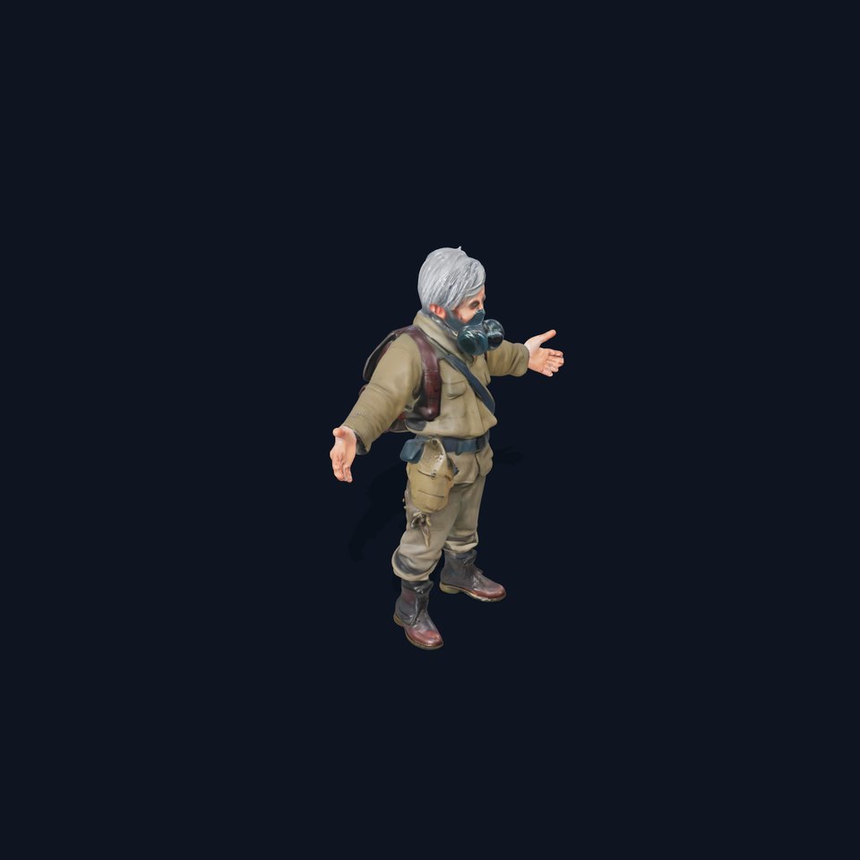 PostApocalyptic Survivor Rigged and Animated Character Model