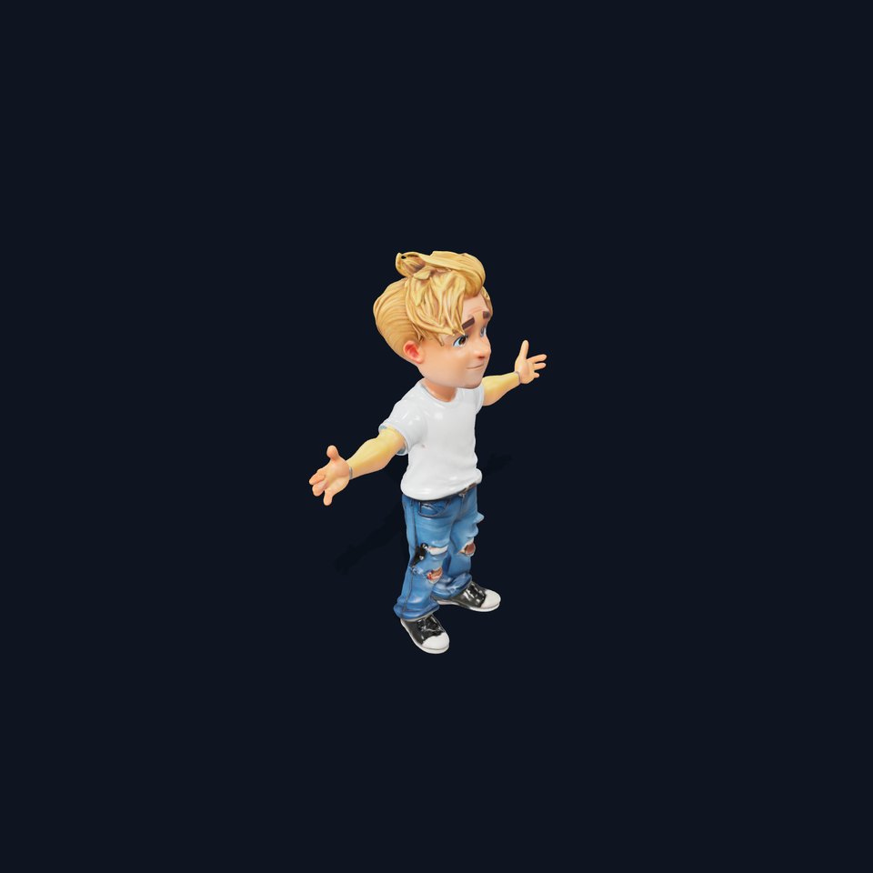 Casual Young Boy Character Rigged and Animated