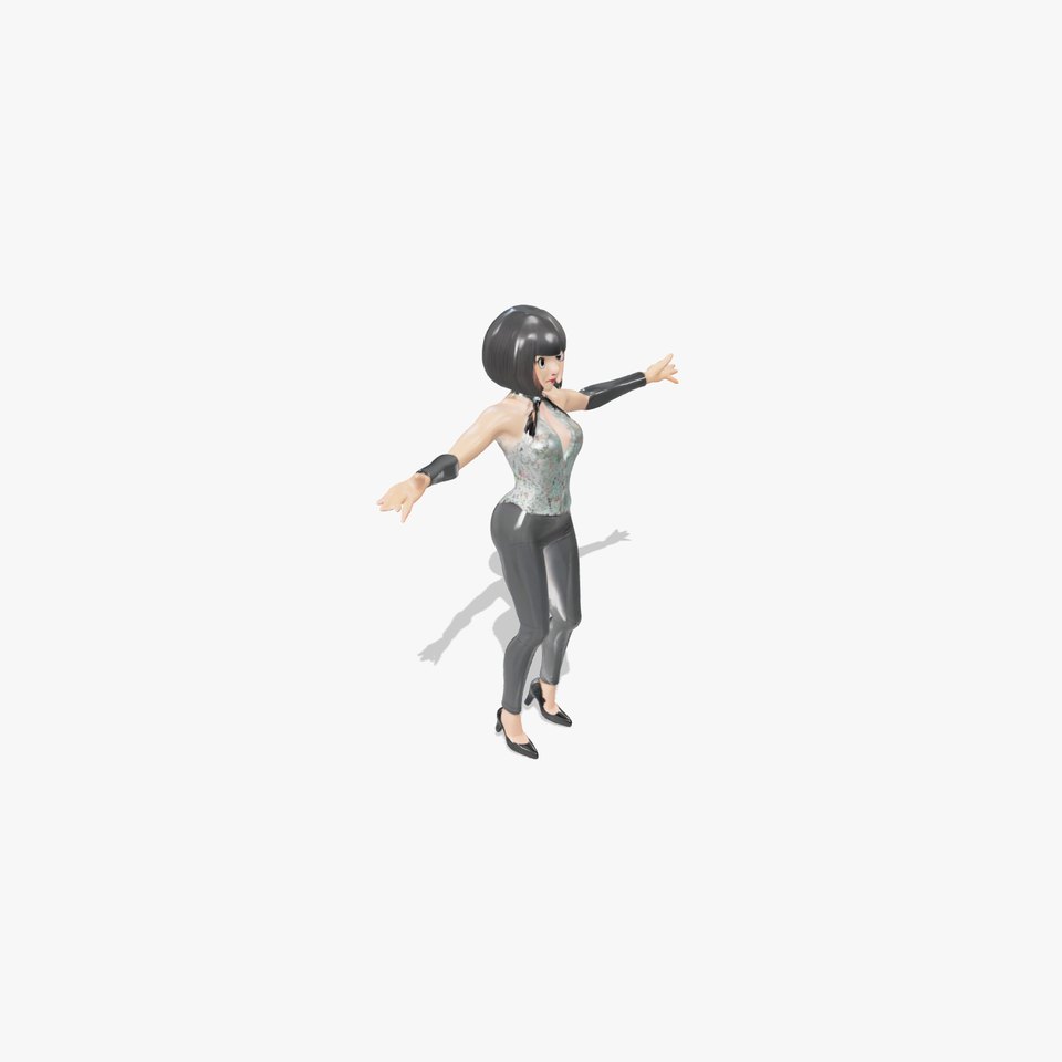 Stylish Female Model with Short Hair  Fully Rigged and Animated