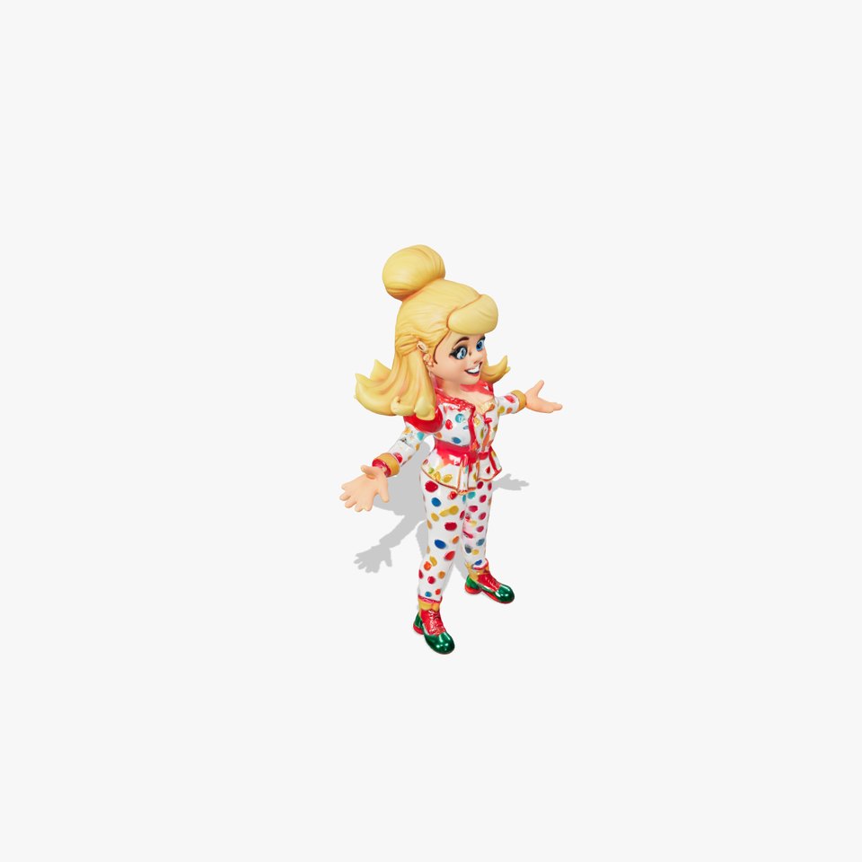 Cheerful Polka Dot Performer Rigged and Animated D Model
