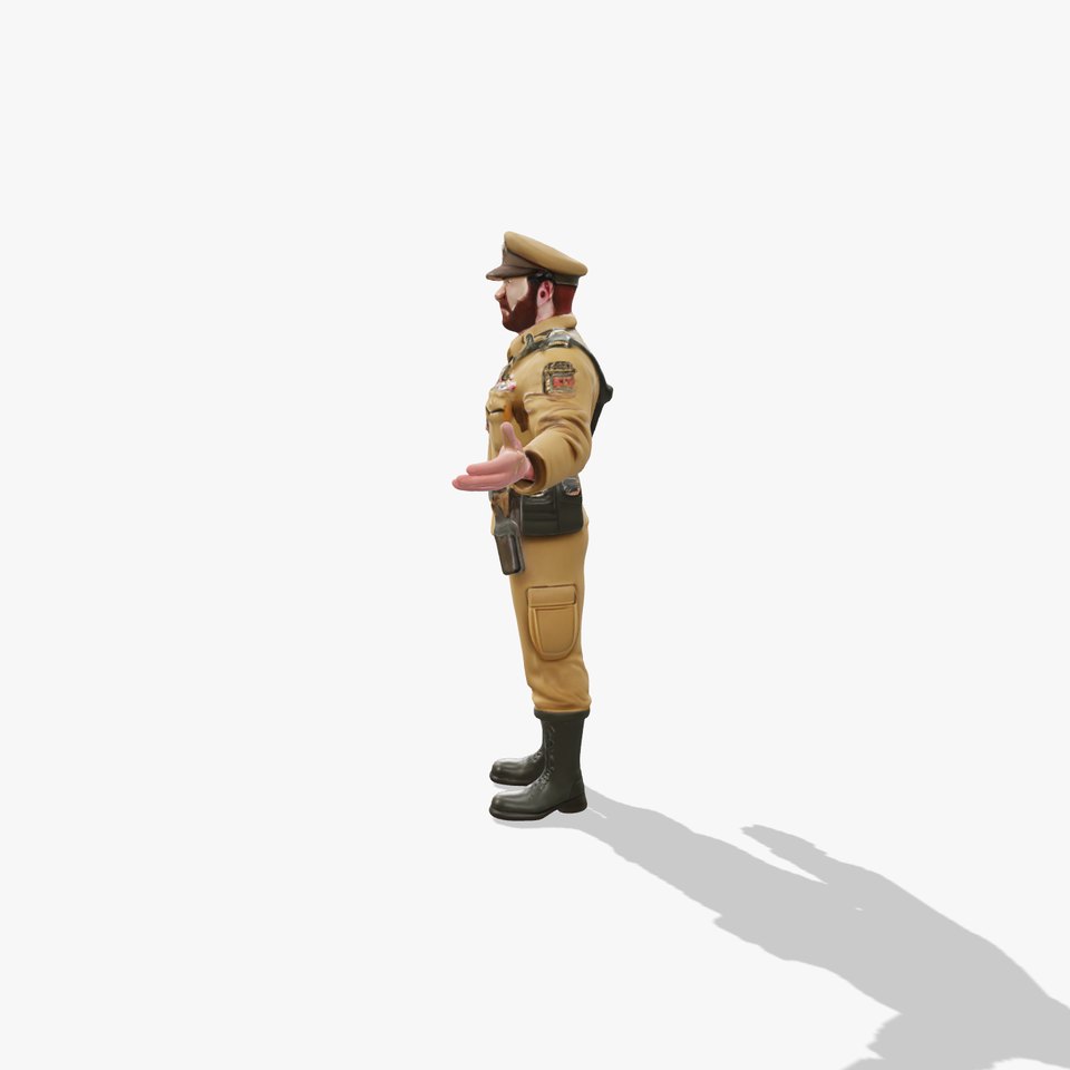 Military Officer D Character Model Rigged and Animated viewer poster