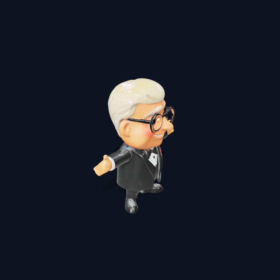 Cartoon Elderly Gentleman in Tuxedo Rigged and Animated