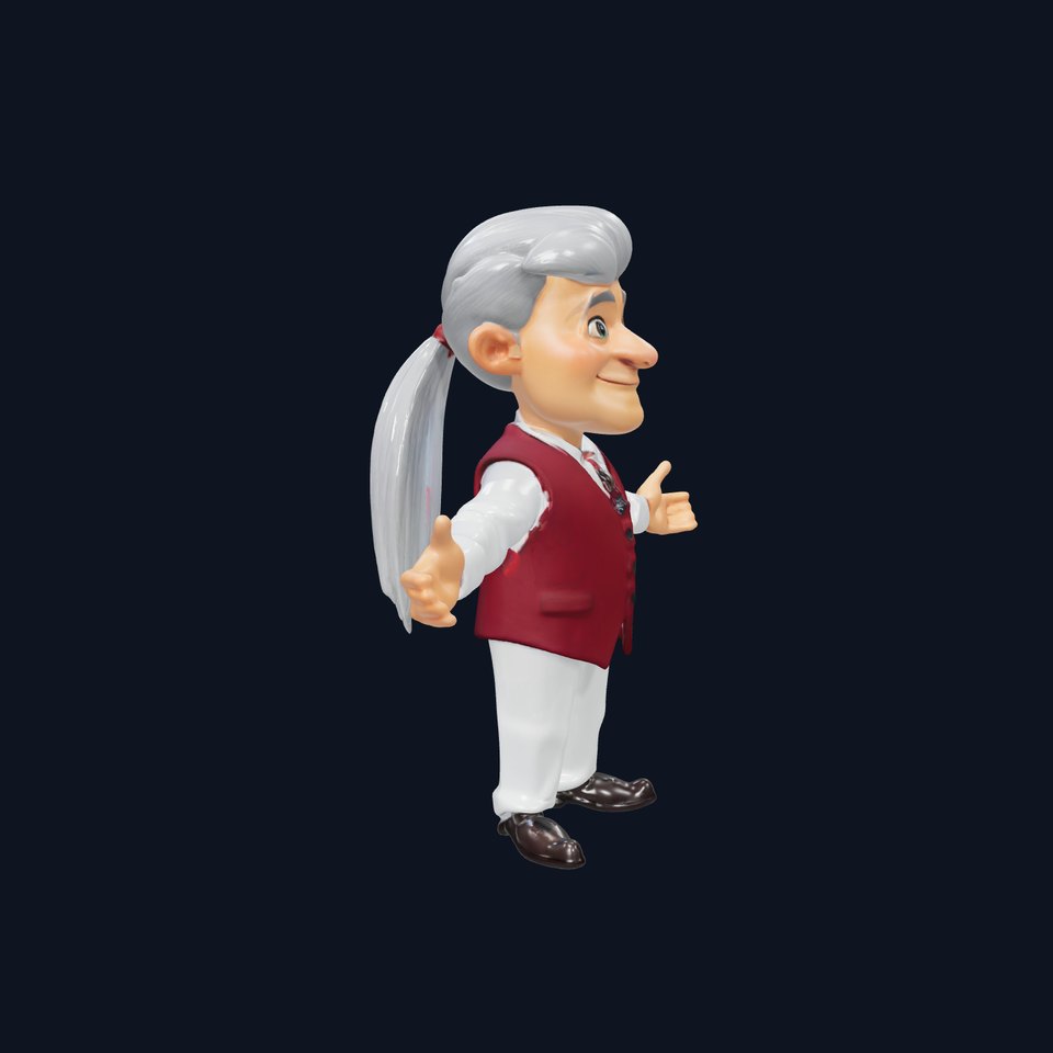 Elderly Man Character Model with Suit Rigged and Animated viewer poster