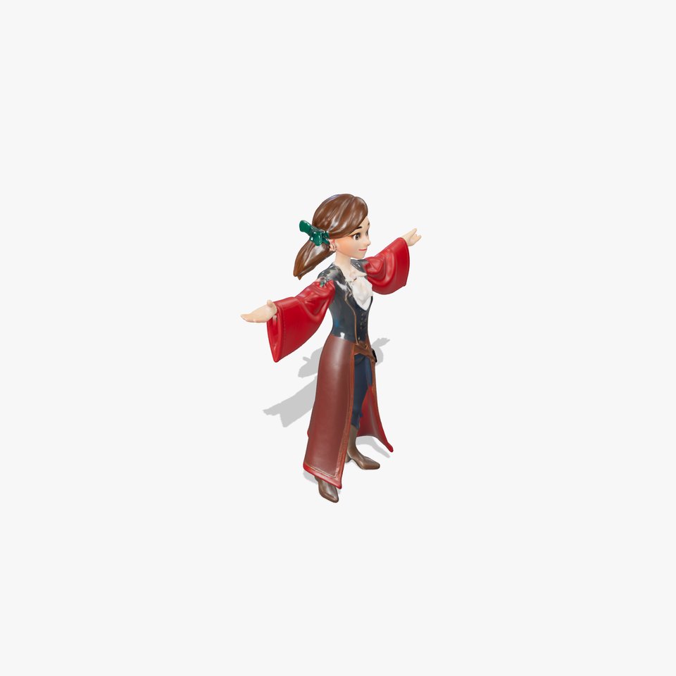 Pirate Adventurer Female Character Rigged and Animated