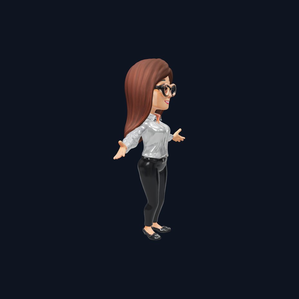 Stylish Professional Character Rigged and Animated D Model