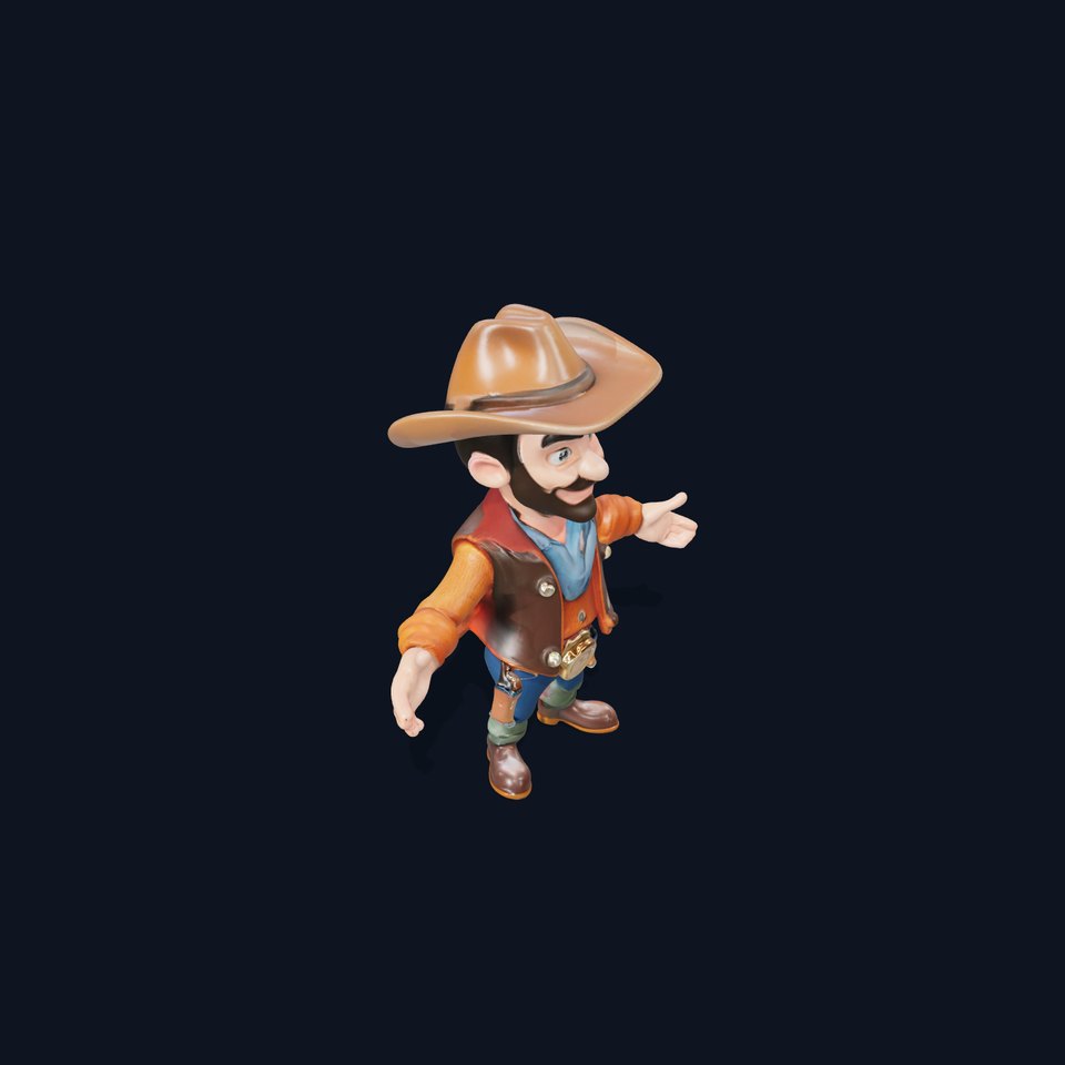 Cartoon Cowboy Character Model  Fully Rigged and Animated