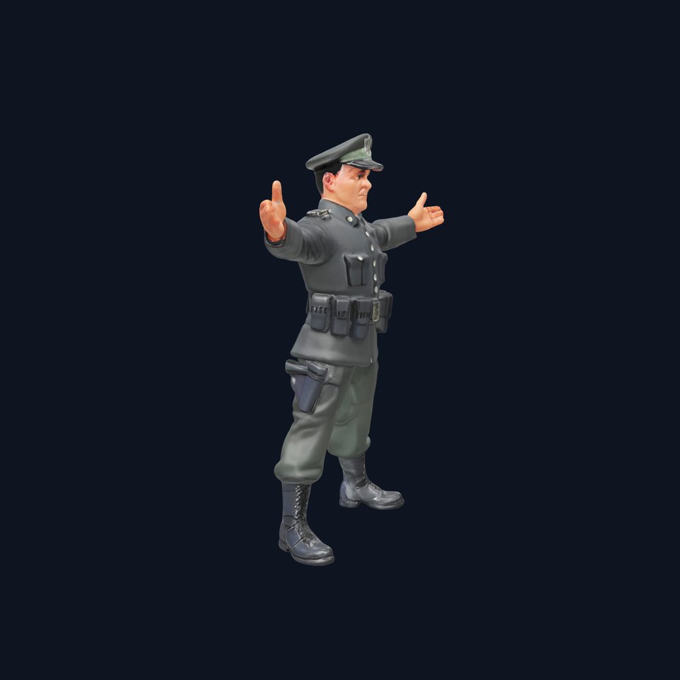 Military Officer Rigged and Animated Character Model D