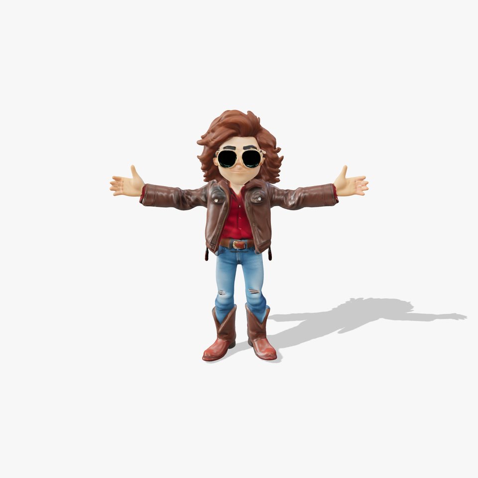 Stylish Adventurer in Leather Jacket Rigged and Animated