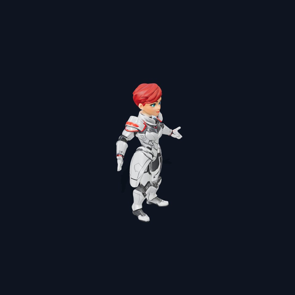 Futuristic Female Soldier Rigged and Animated D Character Model