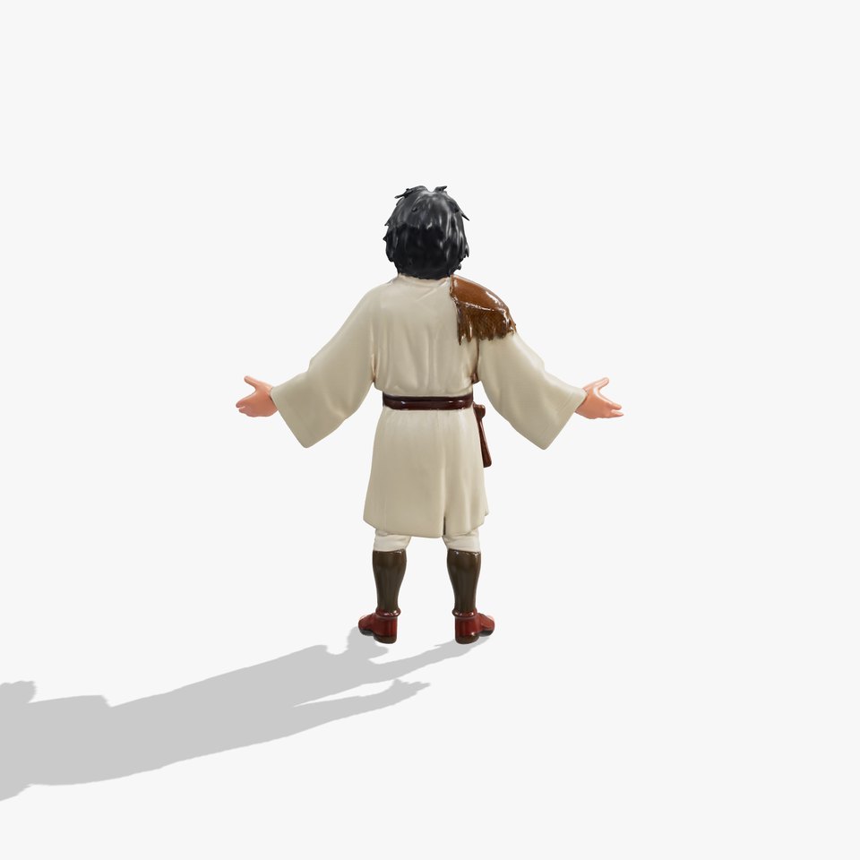 Medieval Wanderer Character Model  Rigged and Animated