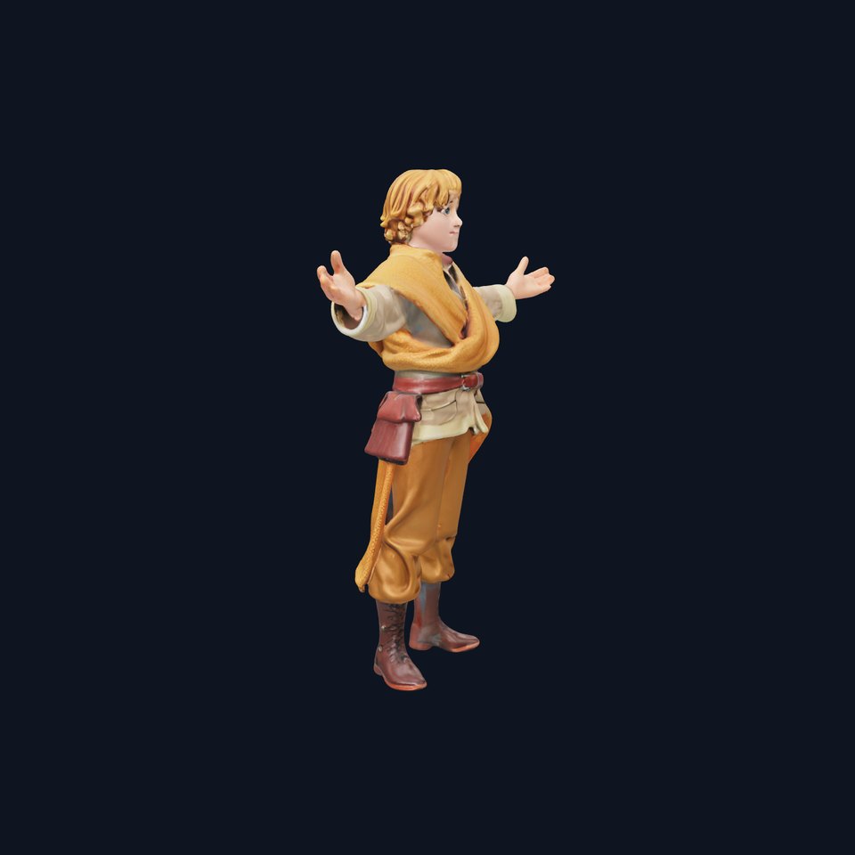 Medieval Young Adventurer Rigged and Animated D Model