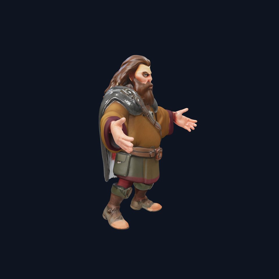 Viking Warrior Detailed Rigged and Animated D Character Model