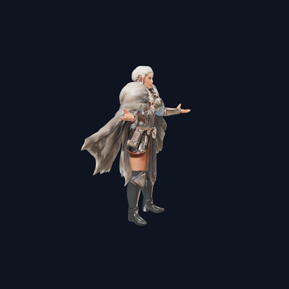 FurClad Warrior Princess Rigged and Animated Character Model