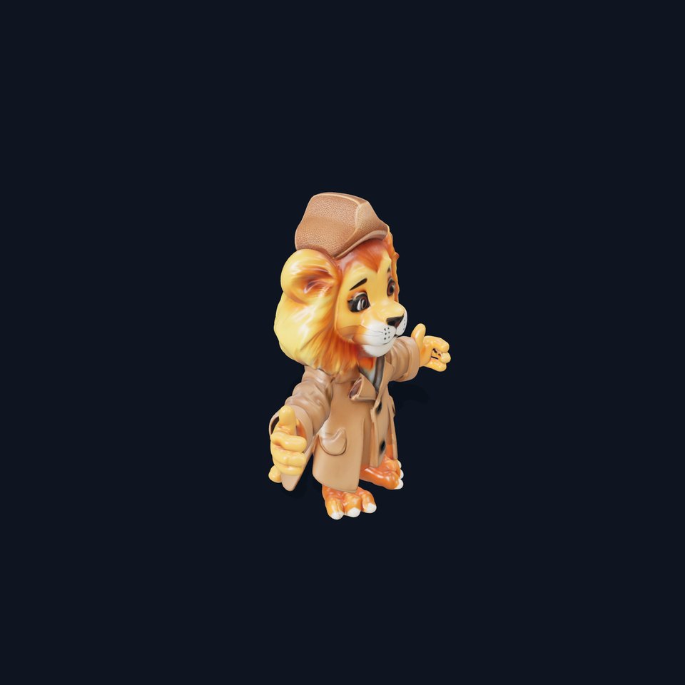 Sherlock Lion Rigged and Animated D Character Model