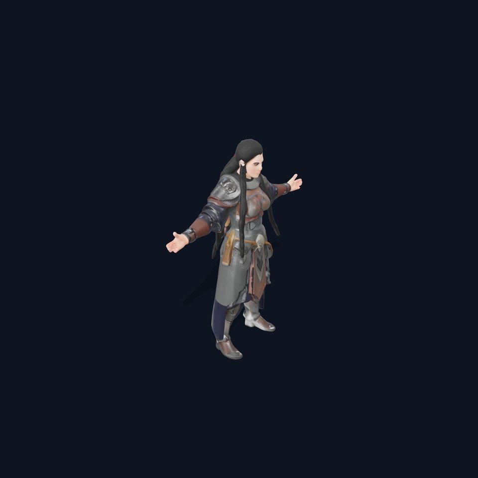 Warrior Princess Rigged and Animated D Character Model