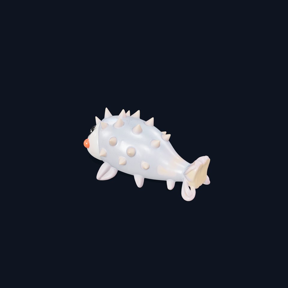 Cute Spiky Fish Toy Model Pack