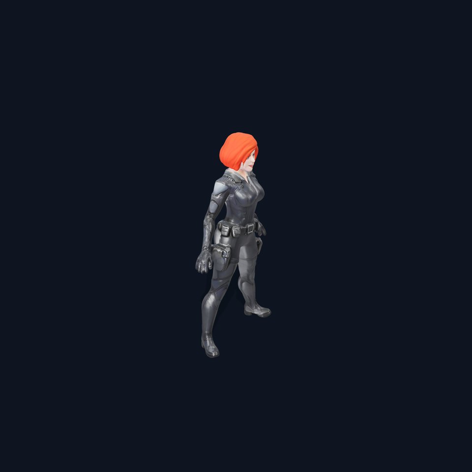 Stealthy Redhead Agent Character Rigged and Animated viewer poster