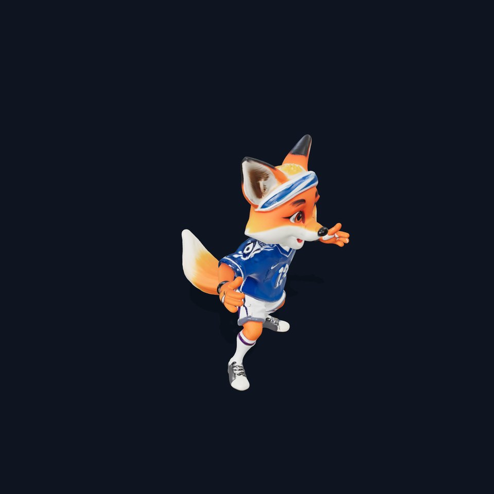 Animated Fox Soccer Character Model Rigged and Animated viewer poster
