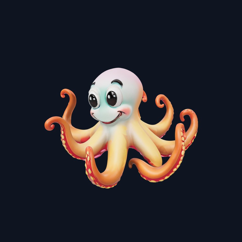 Cartoon Octopus Model Pack