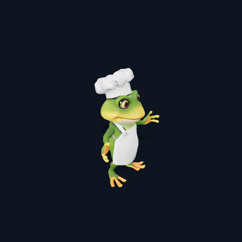 Chef Frog Character Model  Rigged and Animated viewer poster