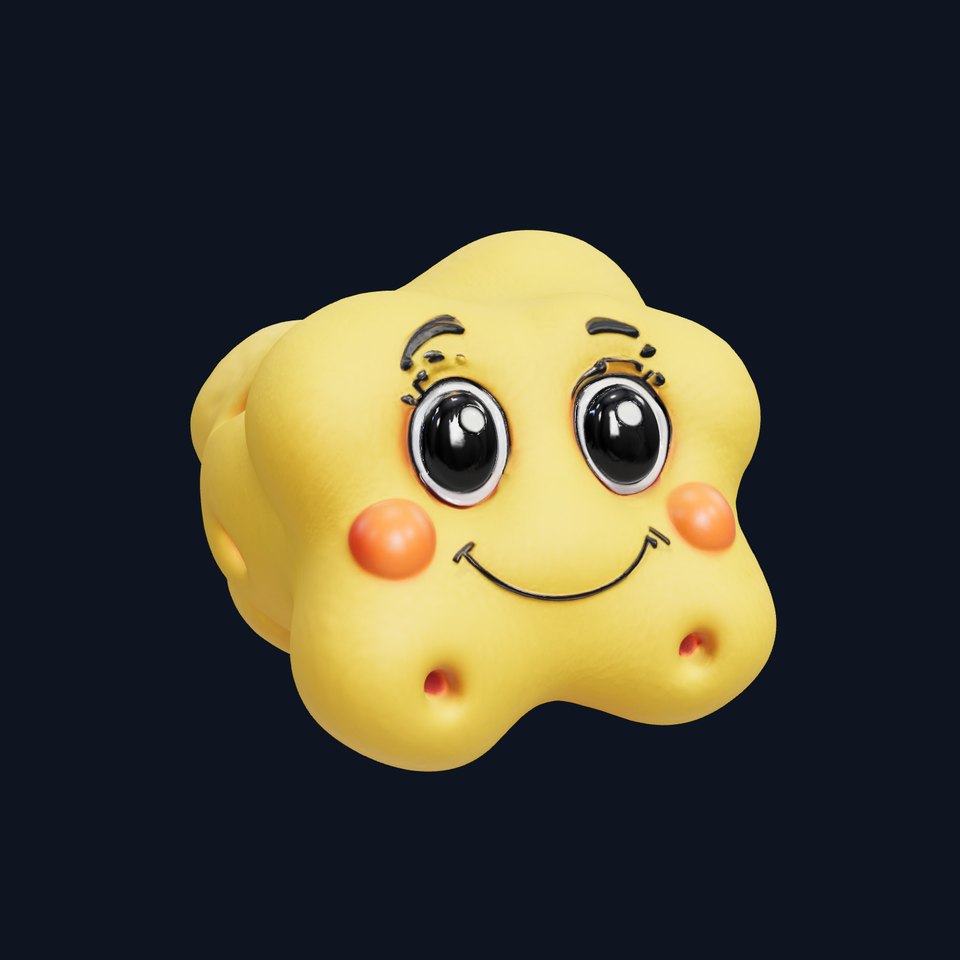 Cute Smiling Star Character Model Pack for Games and Animation