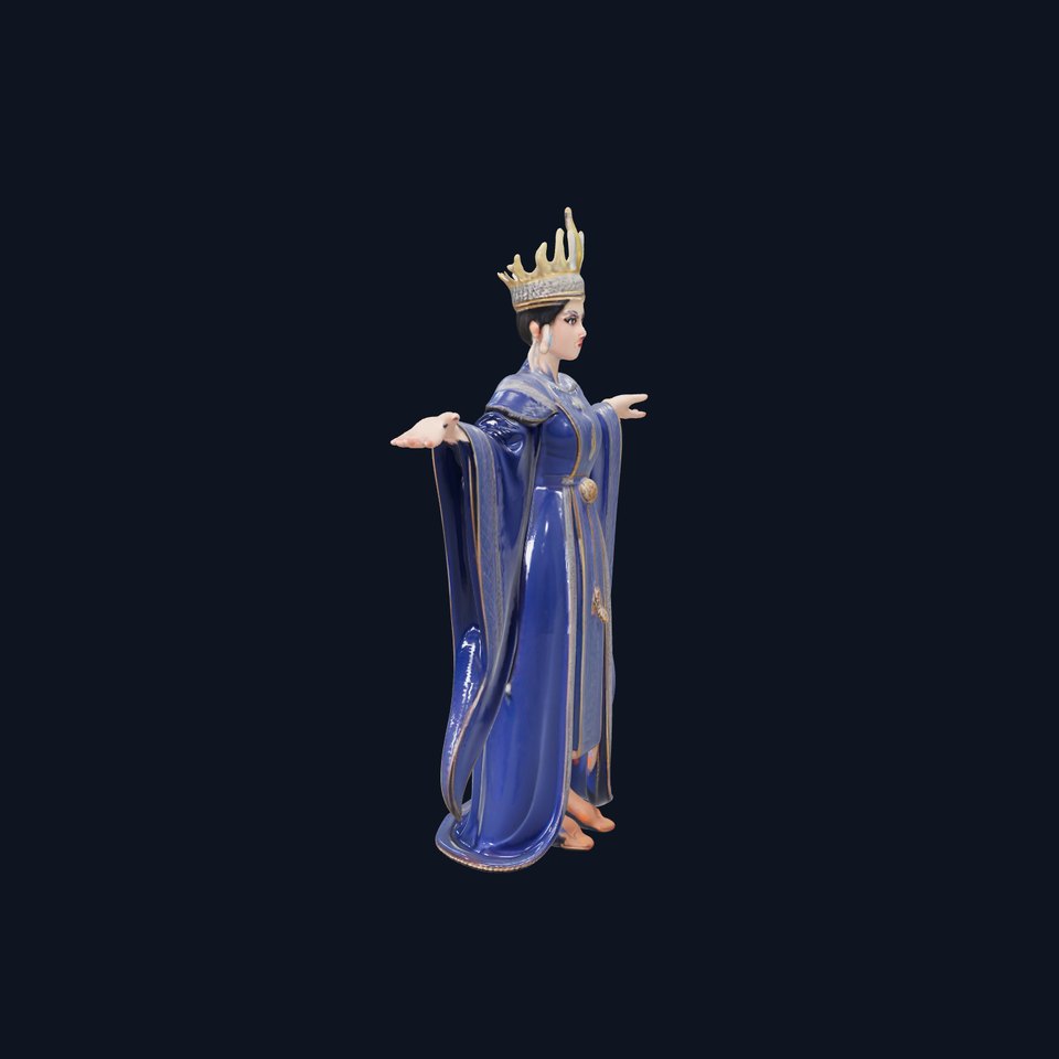 Regal Queen Character Model in Royal Gown  Rigged and Animated viewer poster