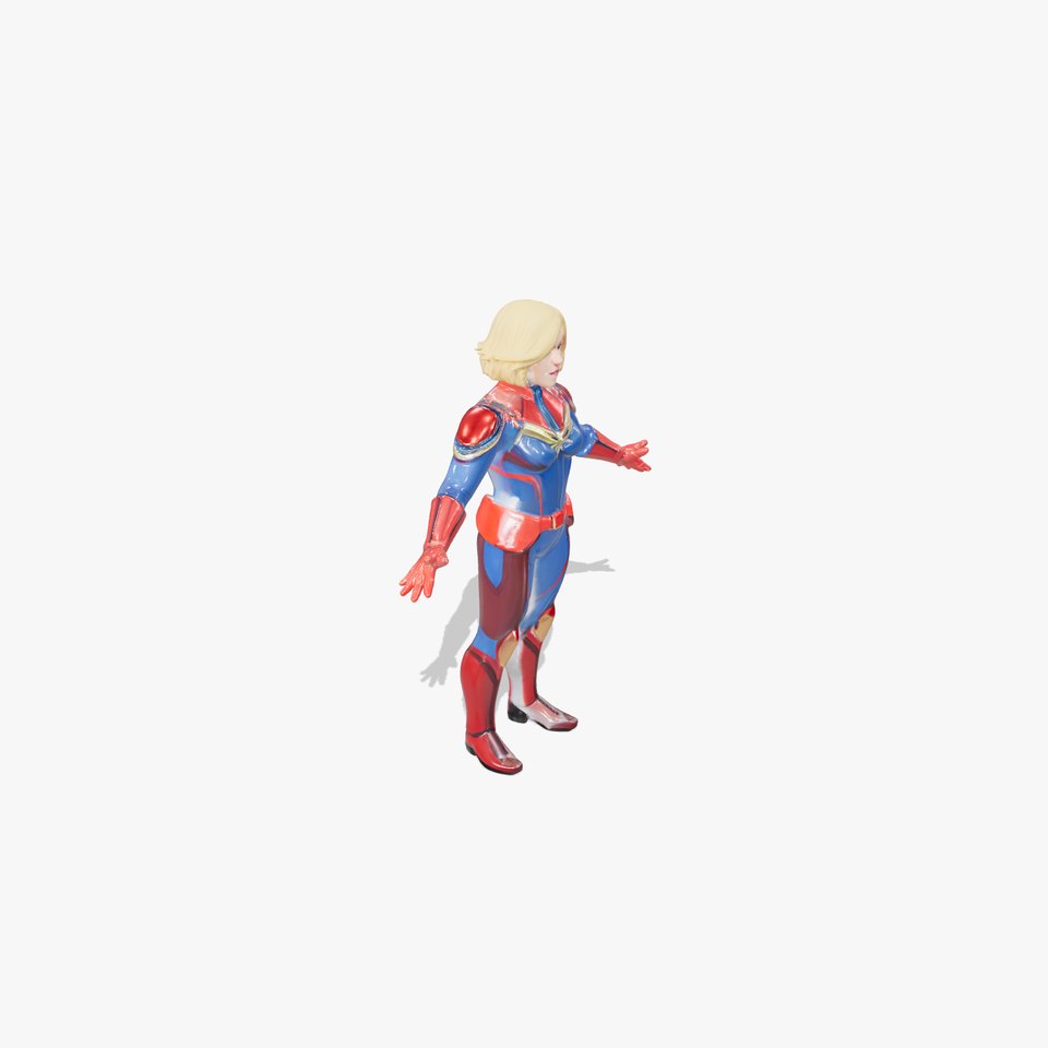 Blonde Female Superhero Character Model Rigged and Animated viewer poster