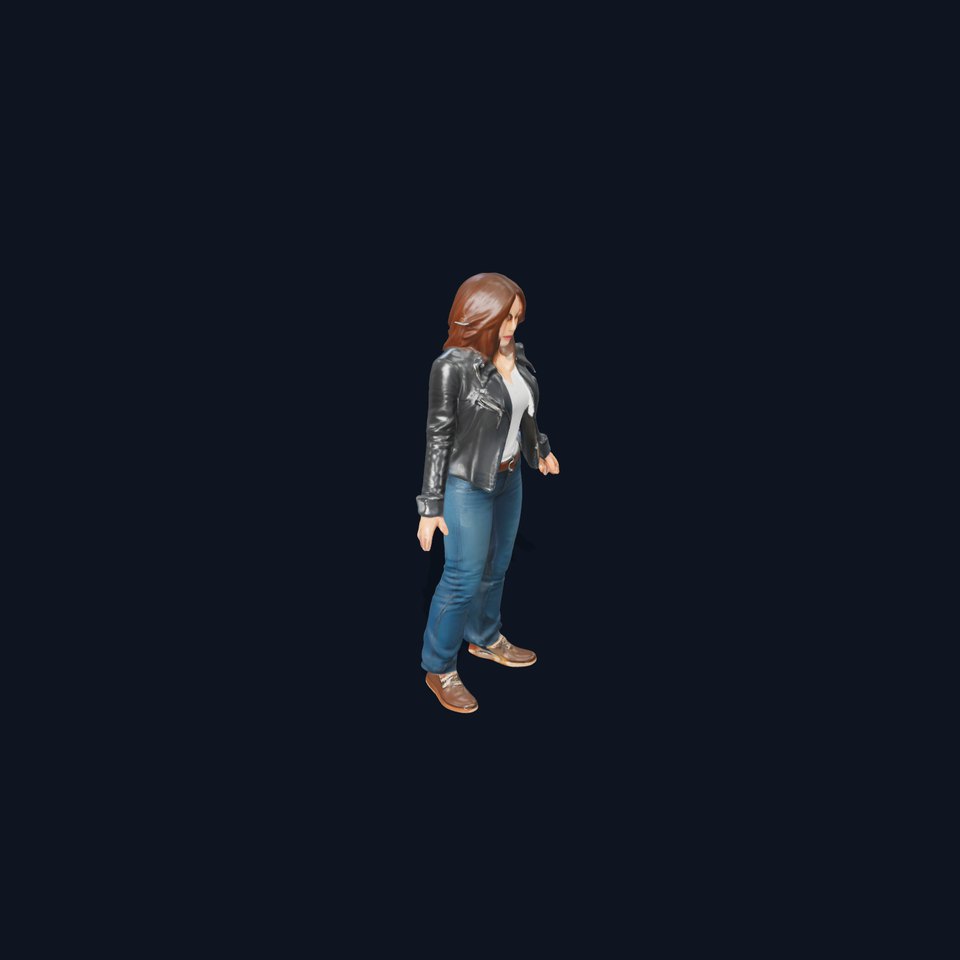 Casual Female Character Rigged and Animated in Leather Jacket