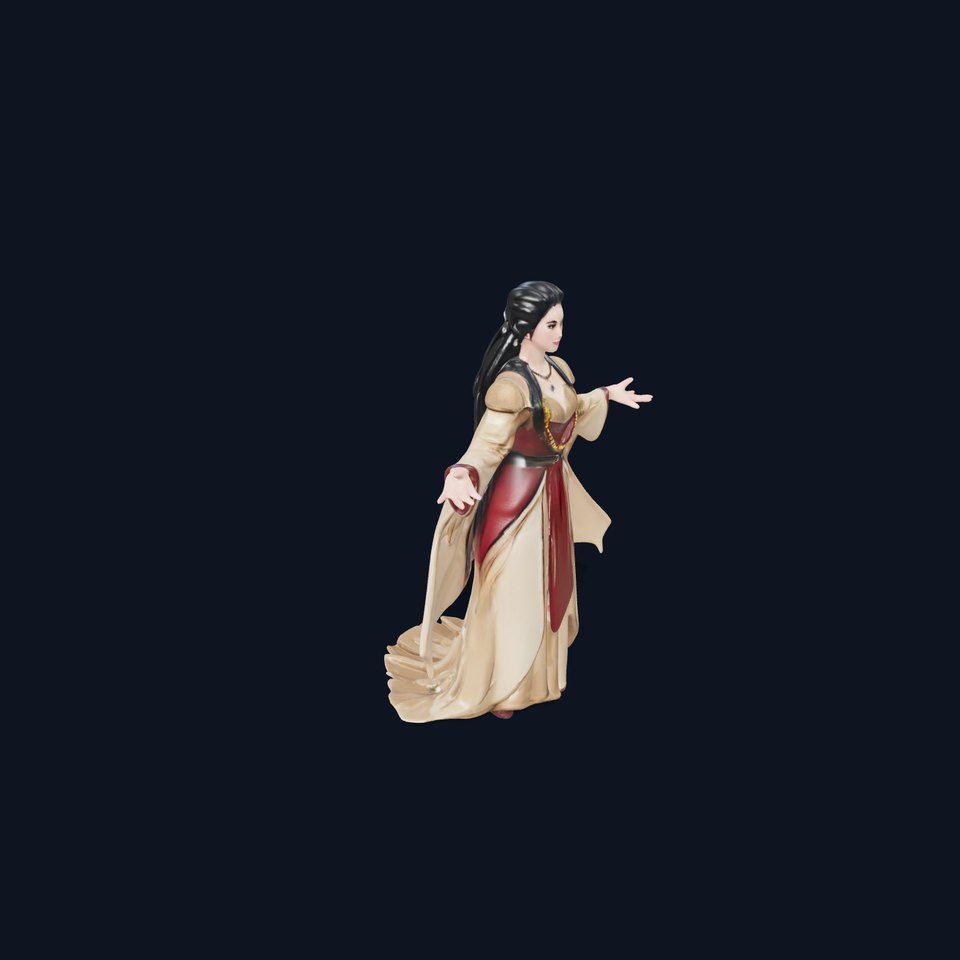 Medieval Noblewoman Rigged and Animated D Character Model