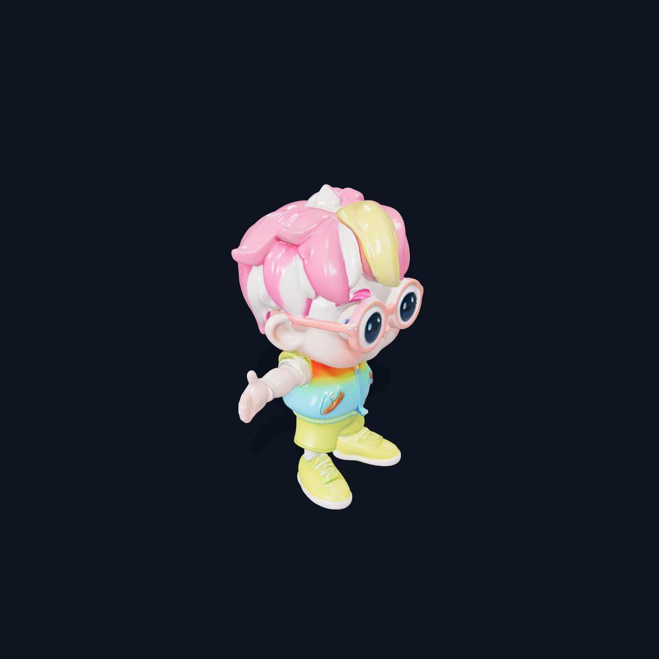Colorful Kids Character Rigged and Animated for D Projects