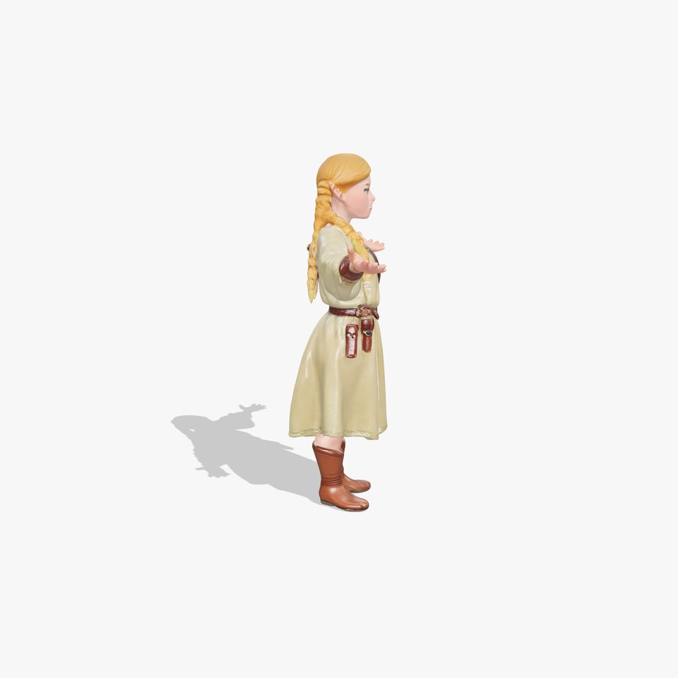 Medieval Female Adventurer Character Rigged and Animated