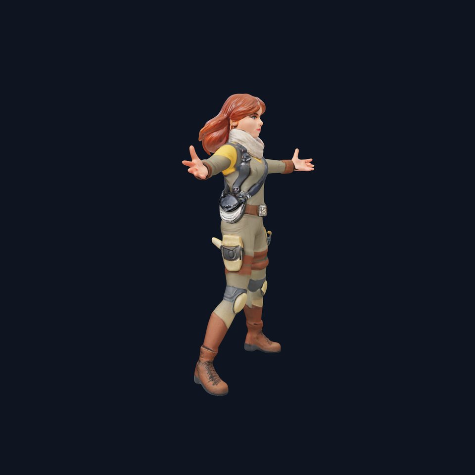 Explorer Adventurer Rigged and Animated Character Model