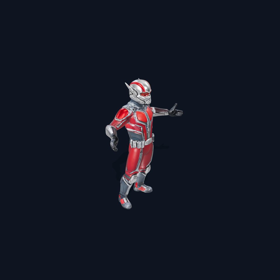 RedArmored Superhero Rigged and Animated Character Model