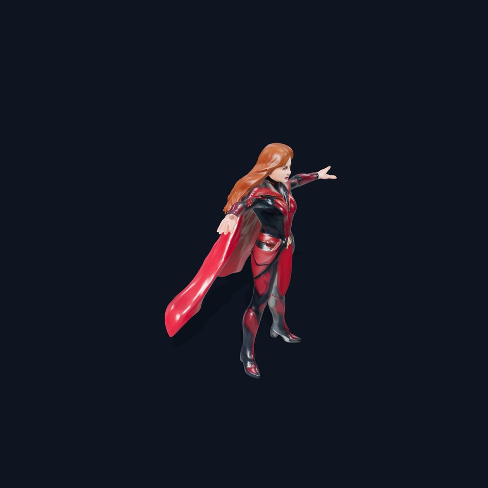 Scarlet Heroine Rigged and Animated D Character Model viewer poster