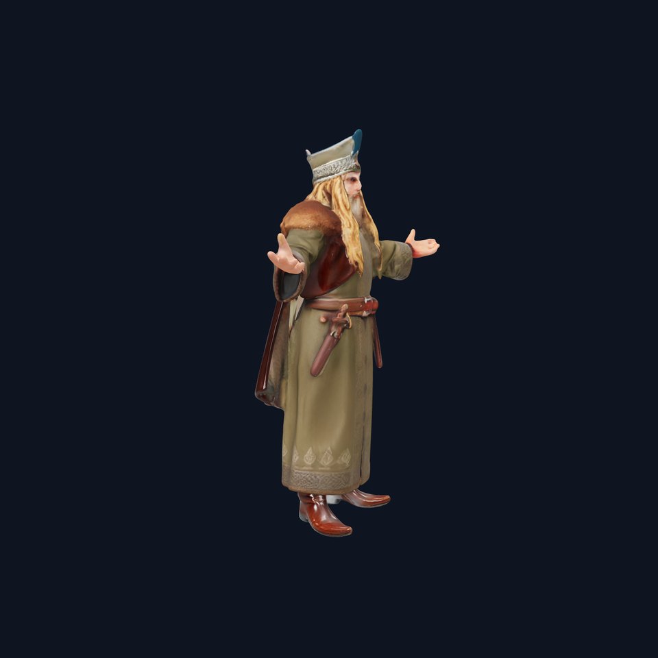 Medieval King Character Model Rigged and Animated