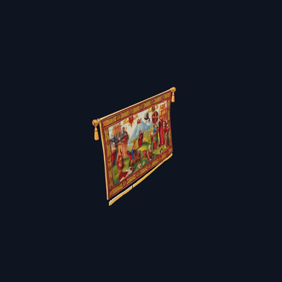 Medieval Tapestry Model Pack with Decorative Rod viewer poster