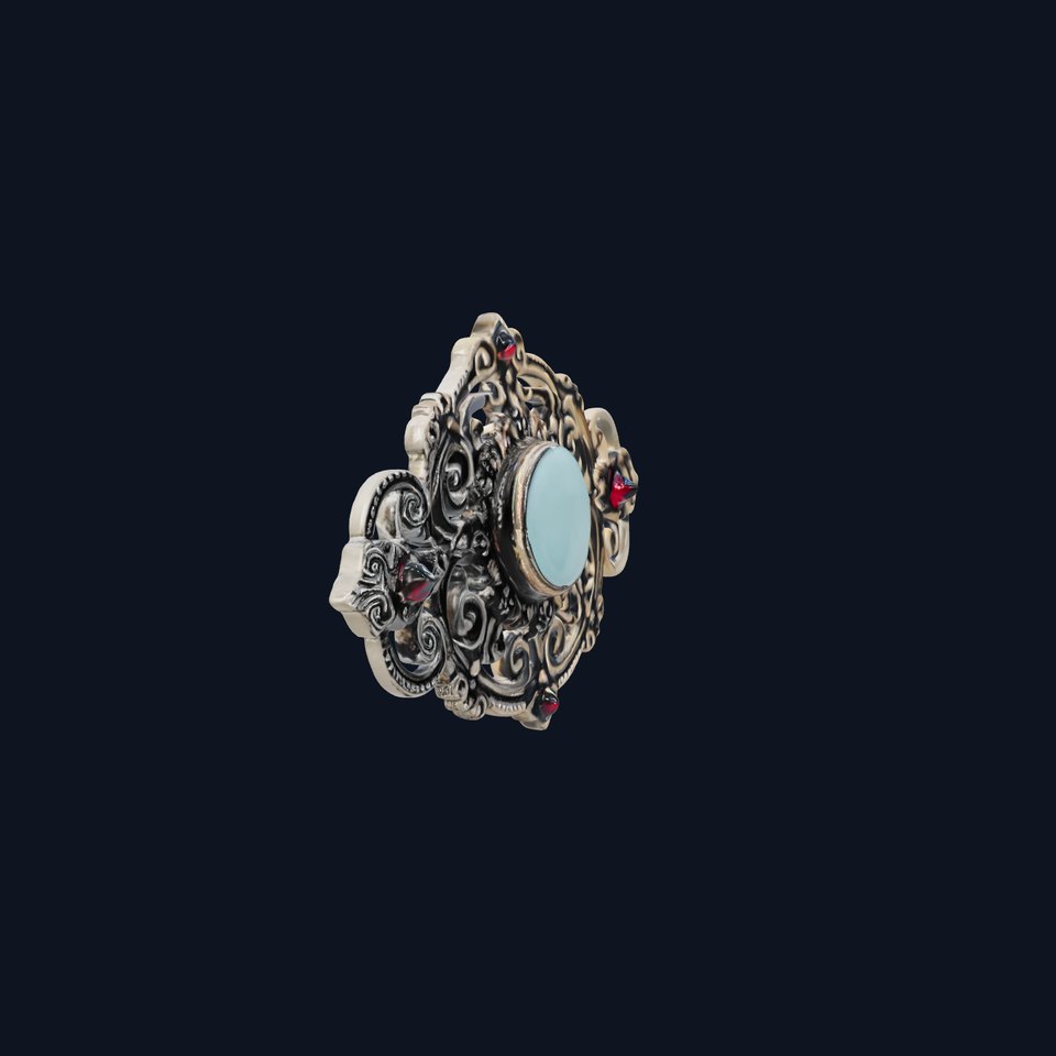 Ornate Victorian Brooch Model Pack with Emerald Gem viewer poster