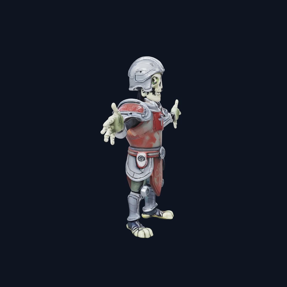 Skeletal Knight Rigged and Animated D Character Model