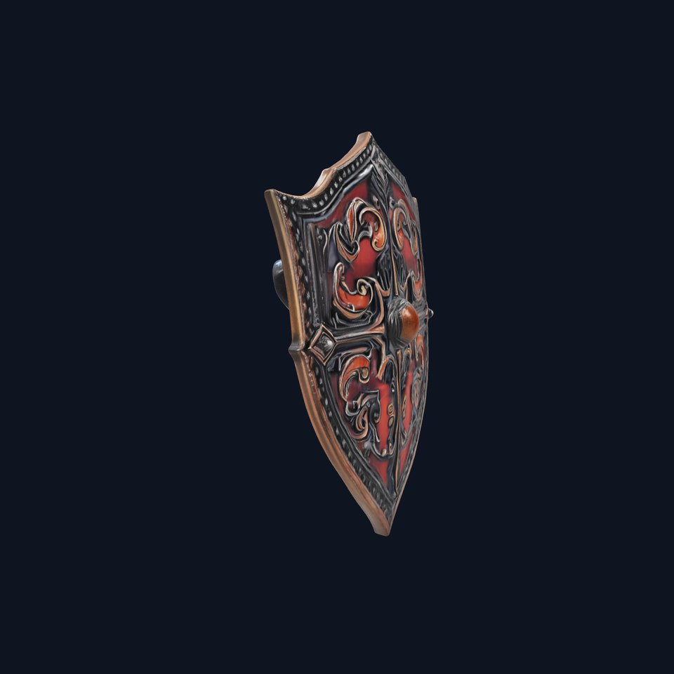 Ornate Medieval Shield D Model Pack viewer poster