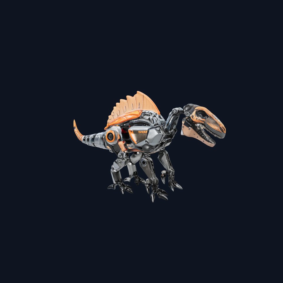 Robotic Dinosaur Model Pack with Steampunk Aesthetic