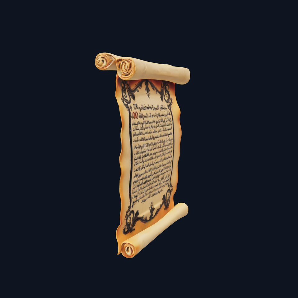 Ornate Ancient Scroll Model Pack with Arabic Script