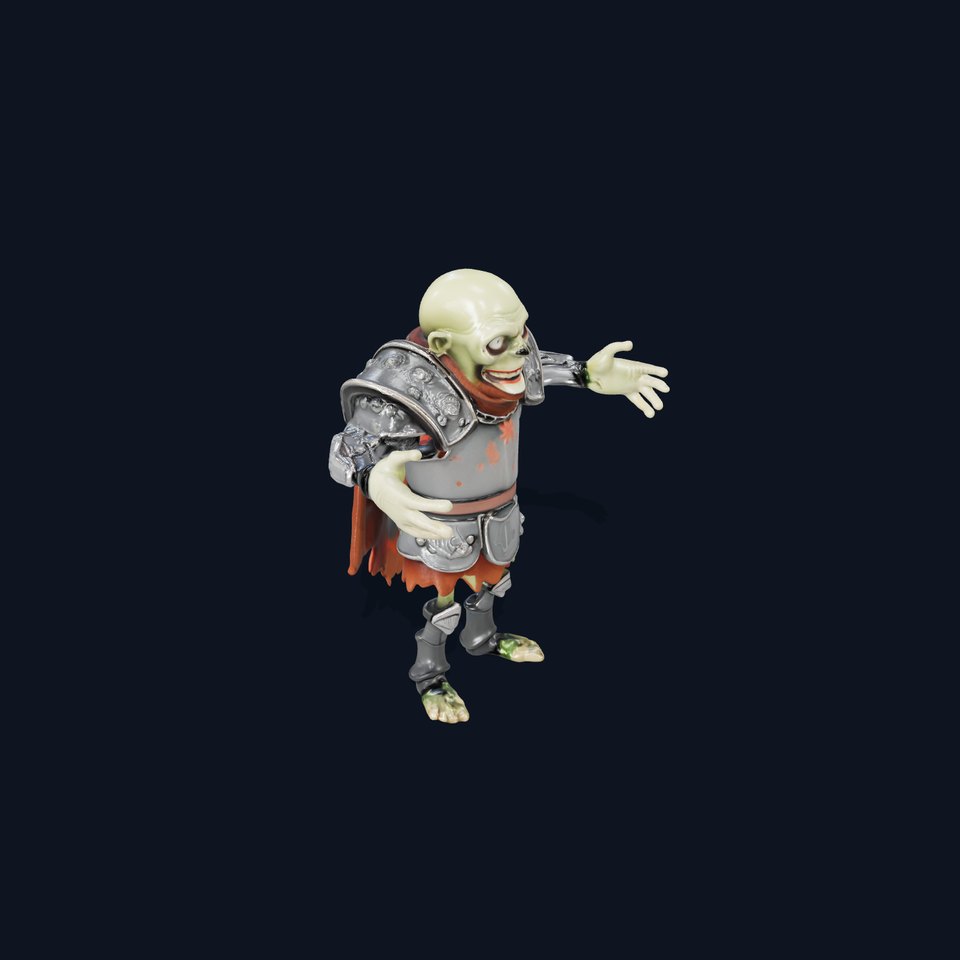Zombie Knight Character Model  Rigged and Animated
